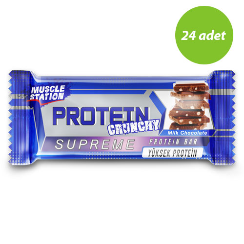 Muscle Station Crunchy Supreme Protein Bar 40 Gr 24 Adet